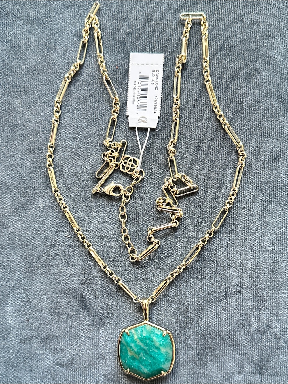BNWT Kendra Scott Amazonite Davis Necklace